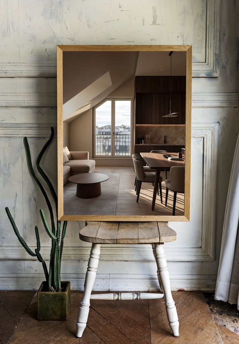 Warm Minimalist Loft Interior Poster. room preview