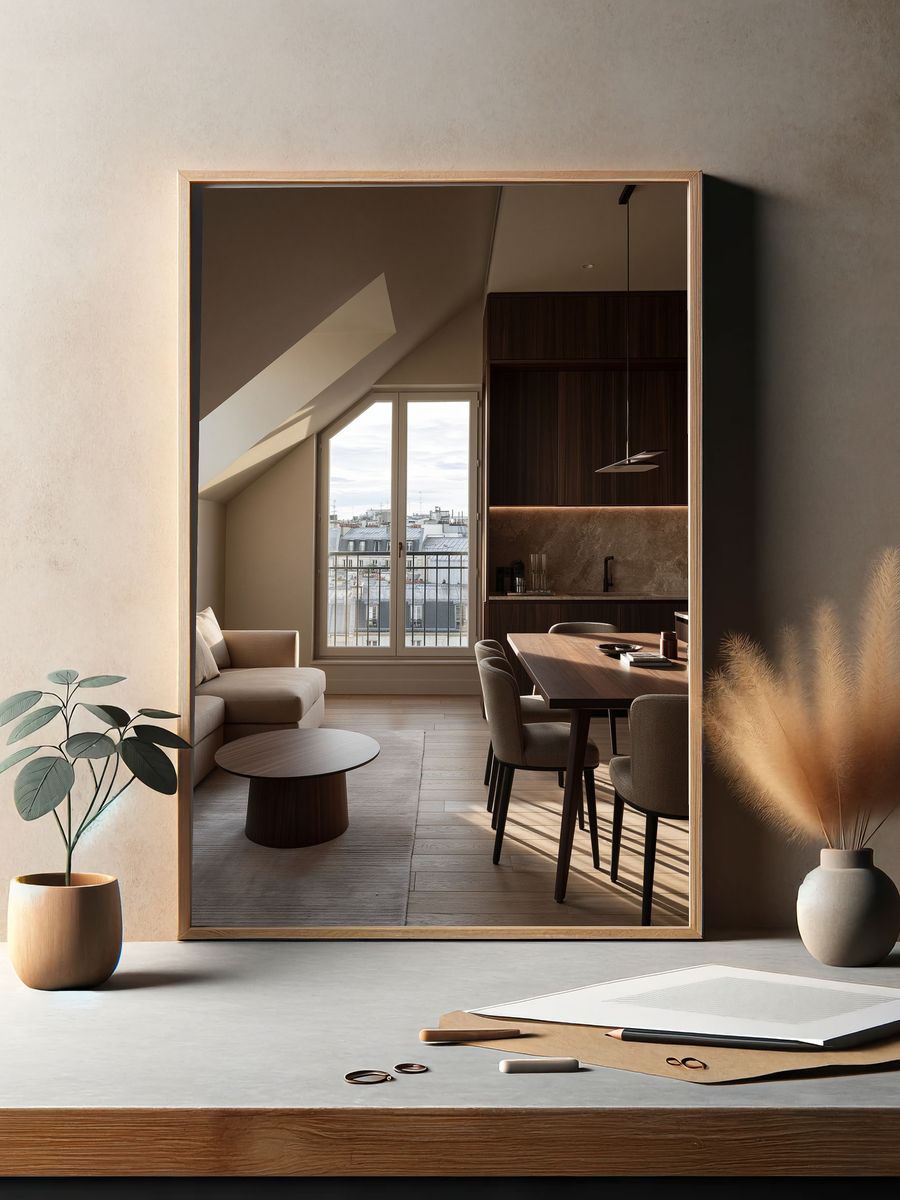 Warm Minimalist Loft Interior Poster. — room view 2