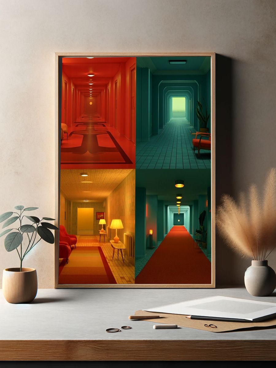 Retro Hallway Interior Poster. — room view 2