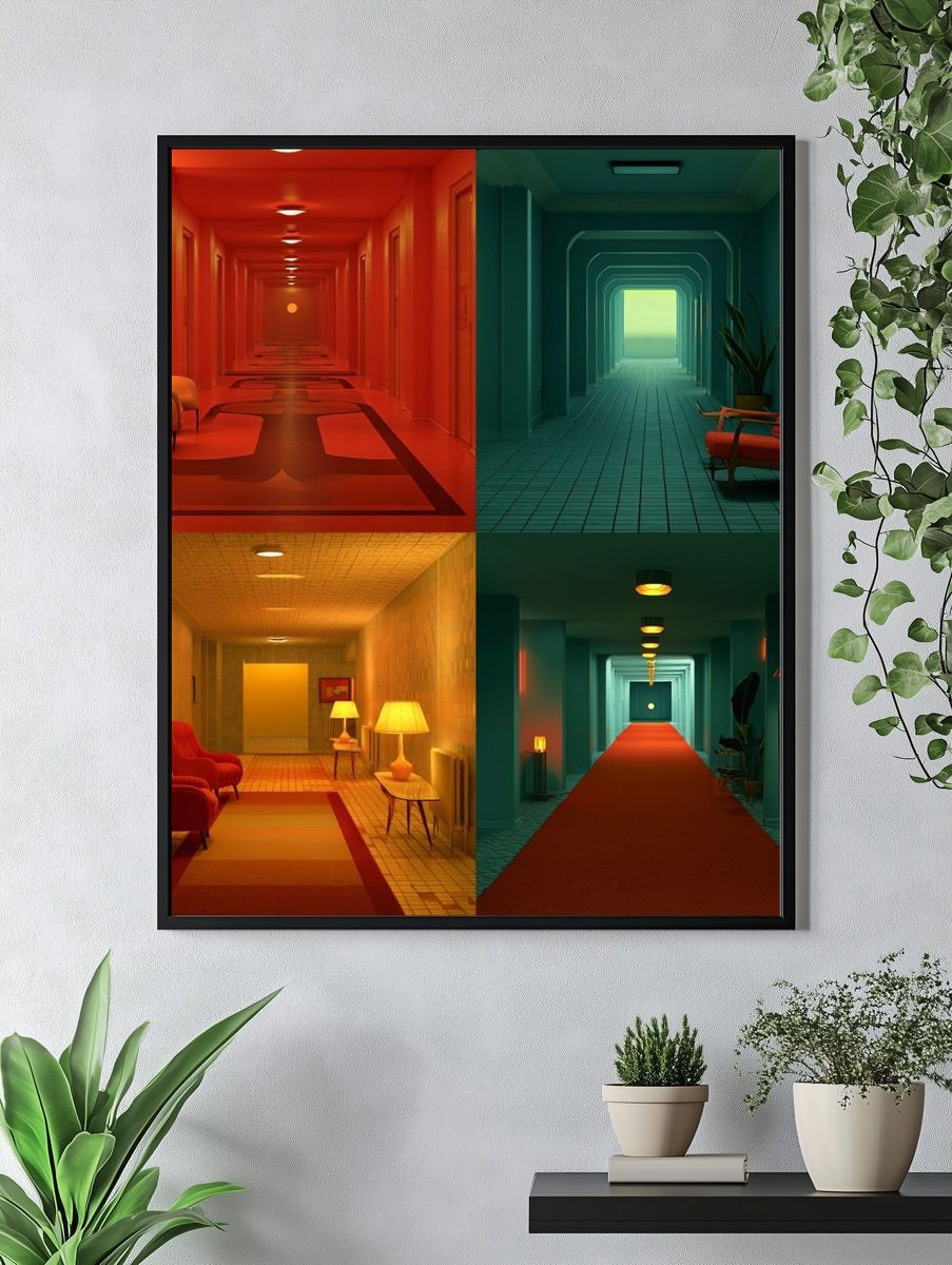 Retro Hallway Interior Poster. — room view 4