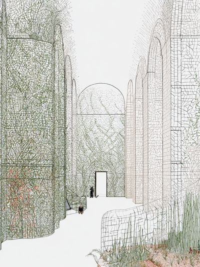 Architectural Mosaic Corridor Print.