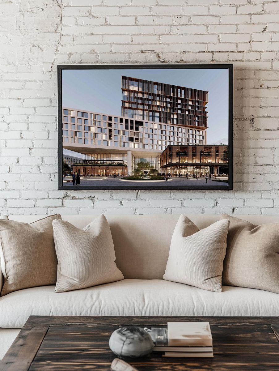 Modern Luxury Building Architecture Print. room preview