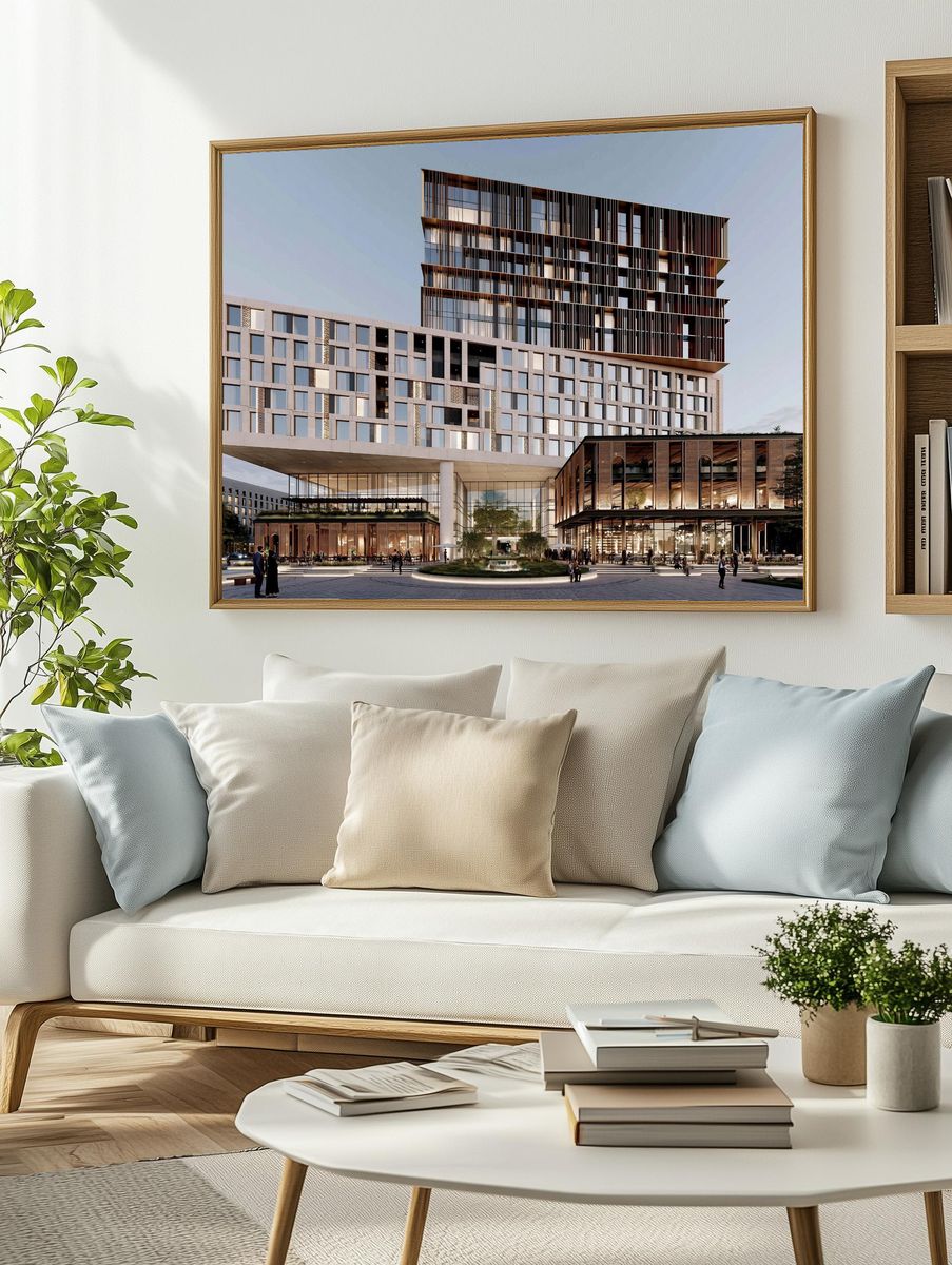 Modern Luxury Building Architecture Print. — room view 2