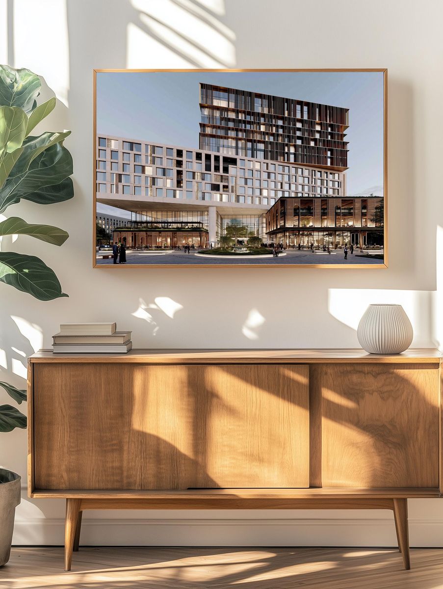 Modern Luxury Building Architecture Print. — room view 3
