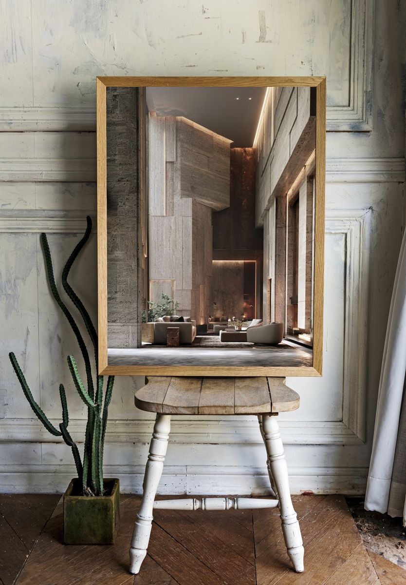 Modern Brutalist Interior Poster. — room view 1