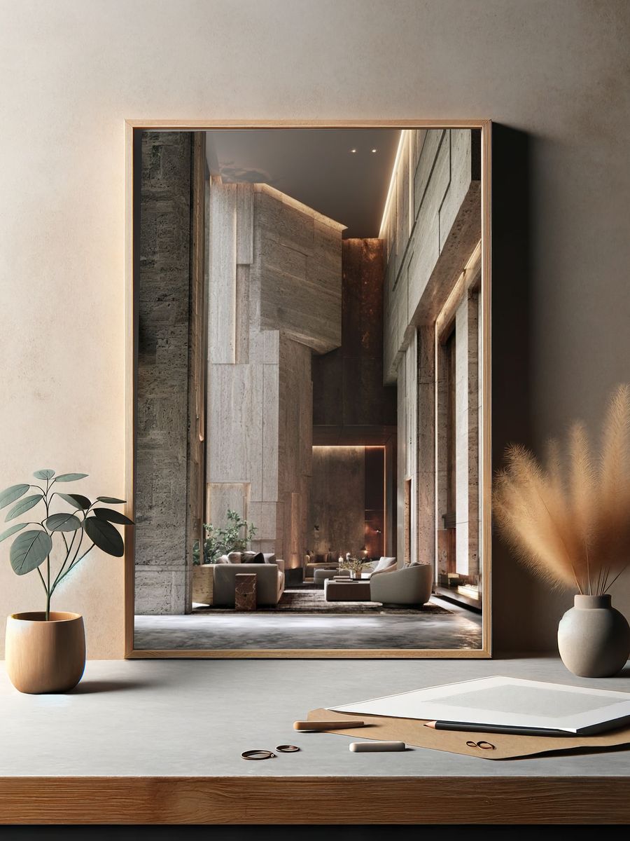 Modern Brutalist Interior Poster. — room view 2