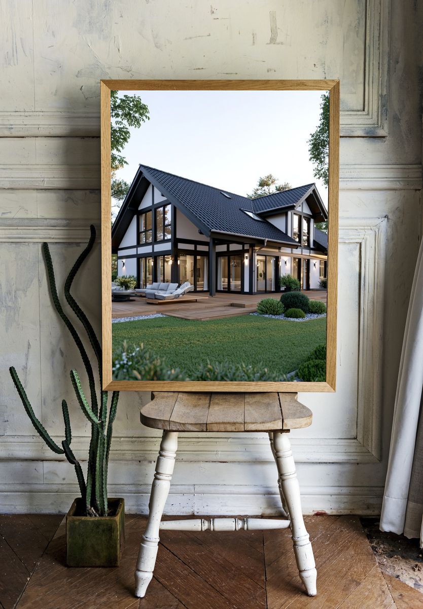 Modern Timber House Photography Poster. room preview