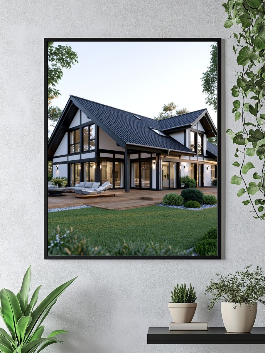 Modern Timber House Photography Poster. — room view 4