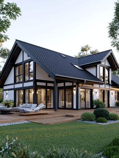 Modern Timber House Photography Poster.