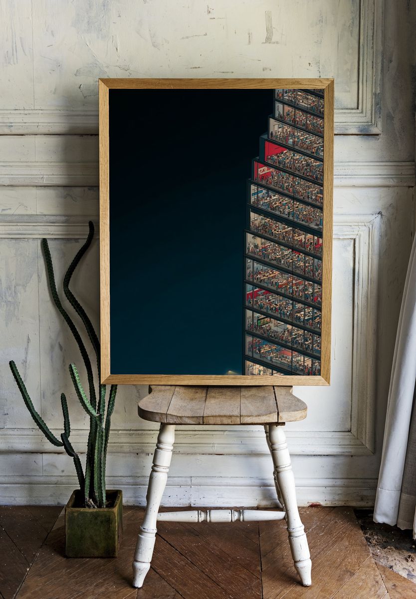 Urban Office Tower Illustration Poster. room preview