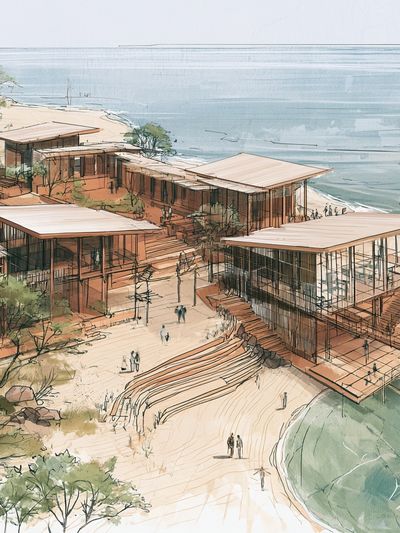Coastal Resort Architecture Print.