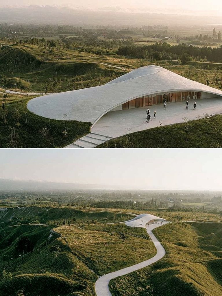 Modern Landscape Pavilion Print. poster detail
