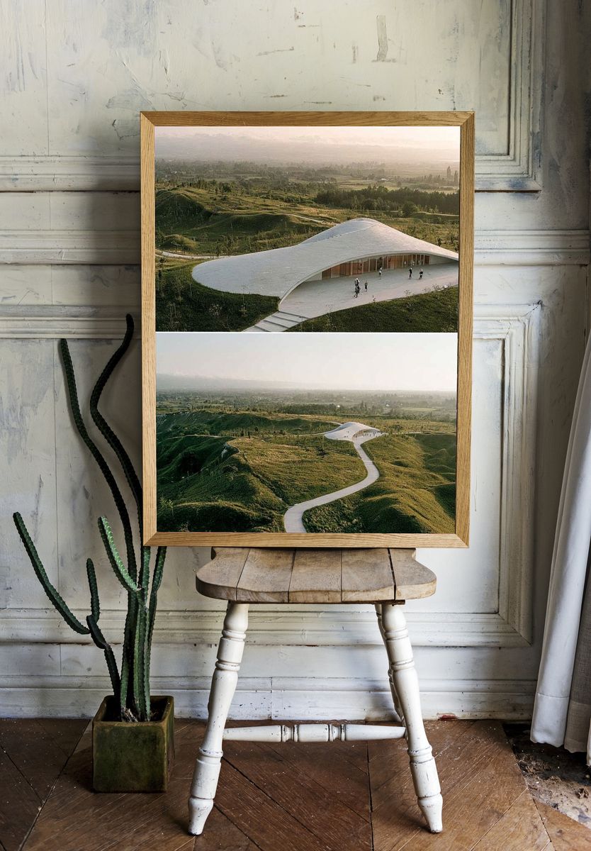 Modern Landscape Pavilion Print. — room view 1