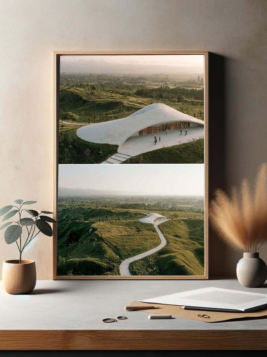 Modern Landscape Pavilion Print. — room view 2