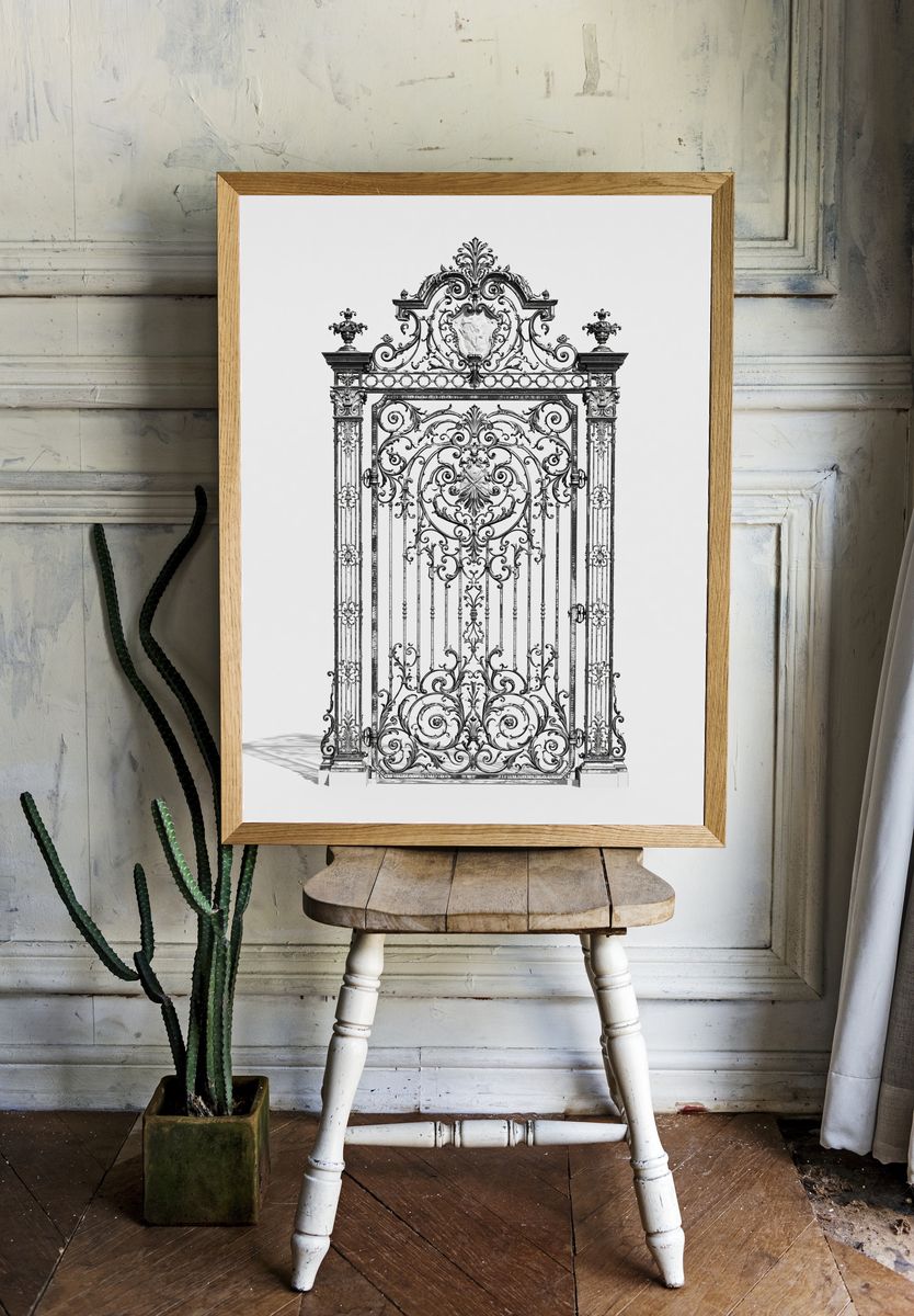 Ornate Iron Gate Photography Poster. room preview