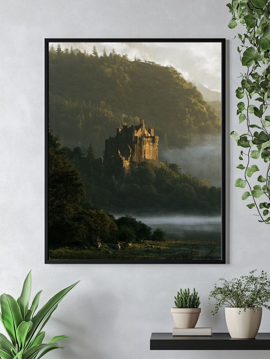 Misty Castle in the Highlands Poster. — room view 4