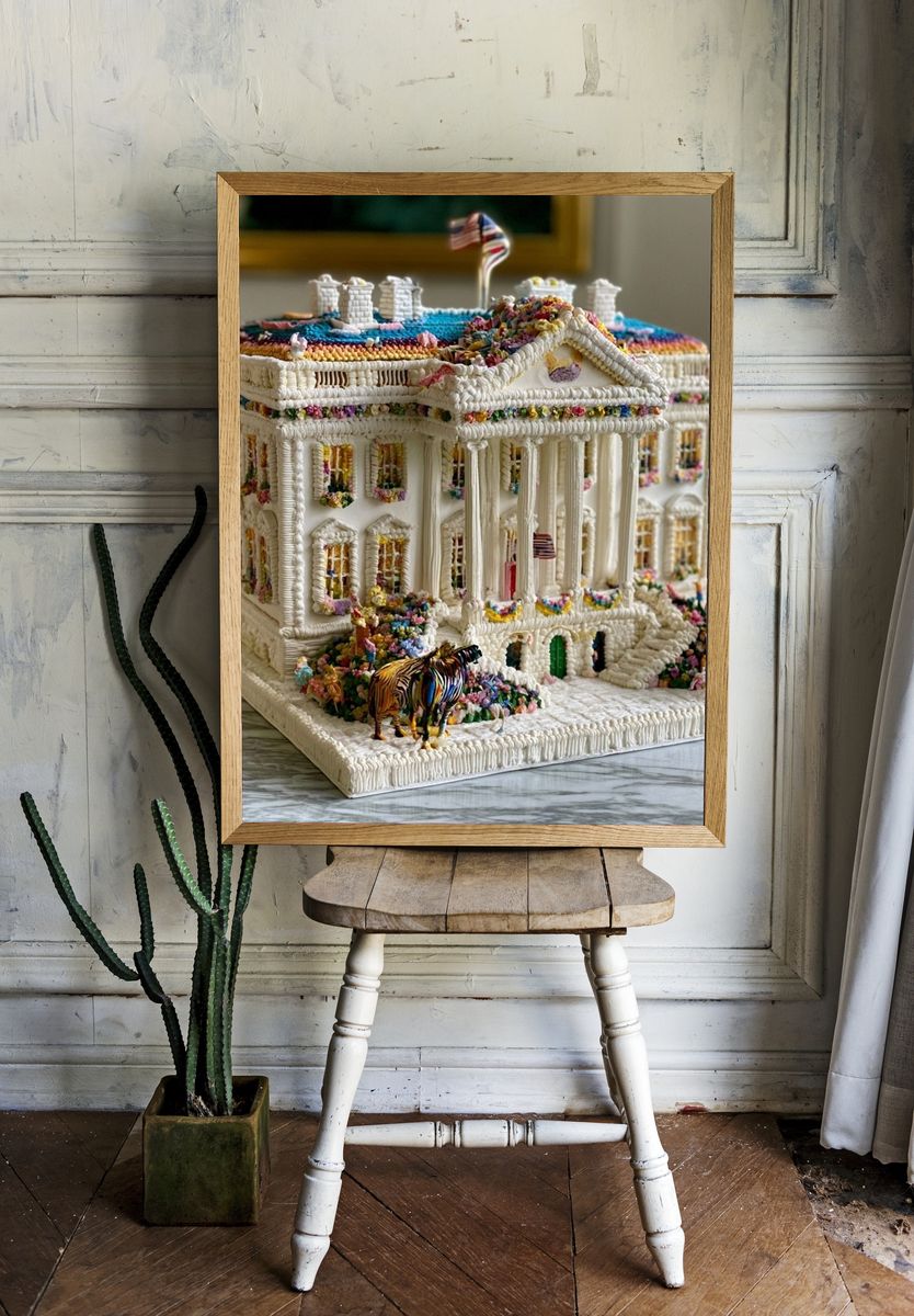 White House Cake Sculpture Print. — room view 1