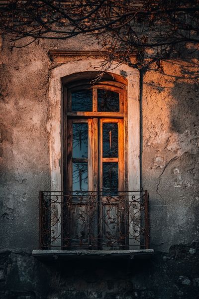 Rustic Window Facade Photography Poster.