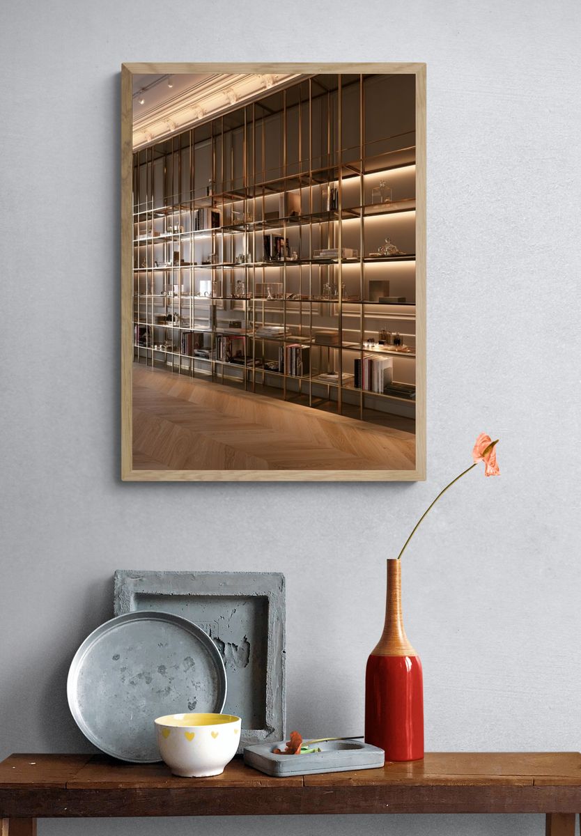 Luxury Library Interior Photography Poster. — room view 3