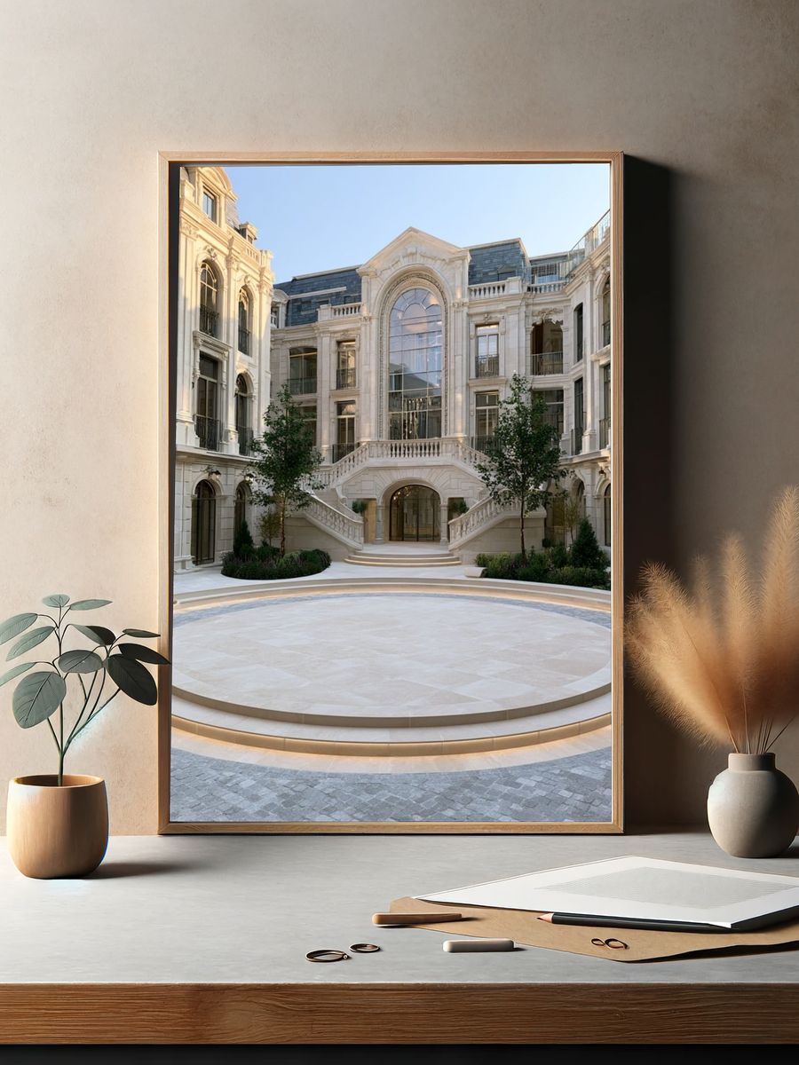 Grand Courtyard Architecture Print. — room view 2