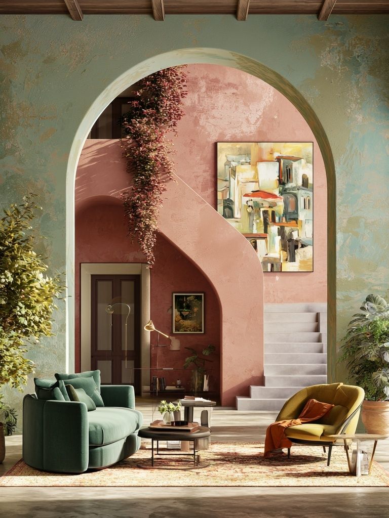 Pastel Arch Interior Poster. poster — architecture art