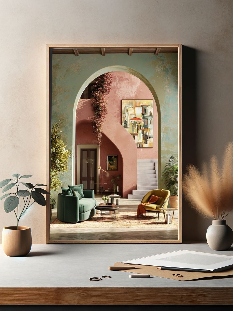 Pastel Arch Interior Poster. — room view 2
