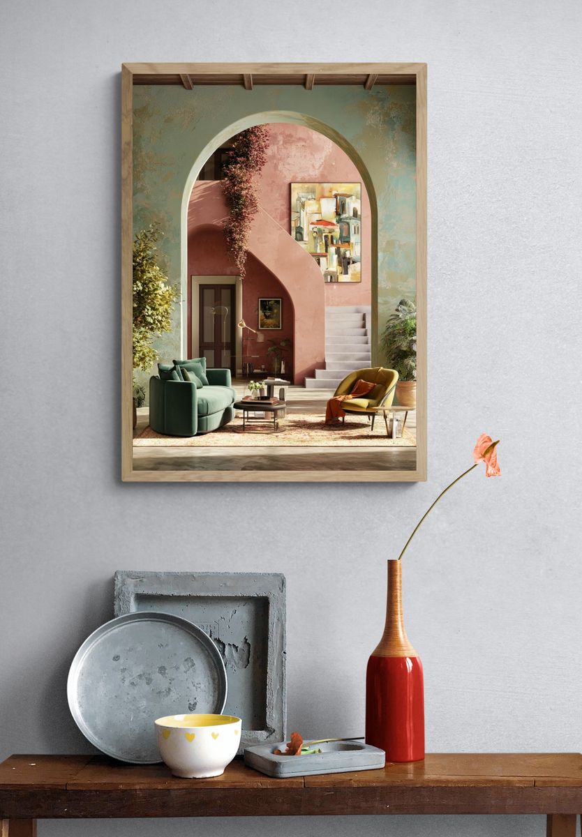 Pastel Arch Interior Poster. — room view 3