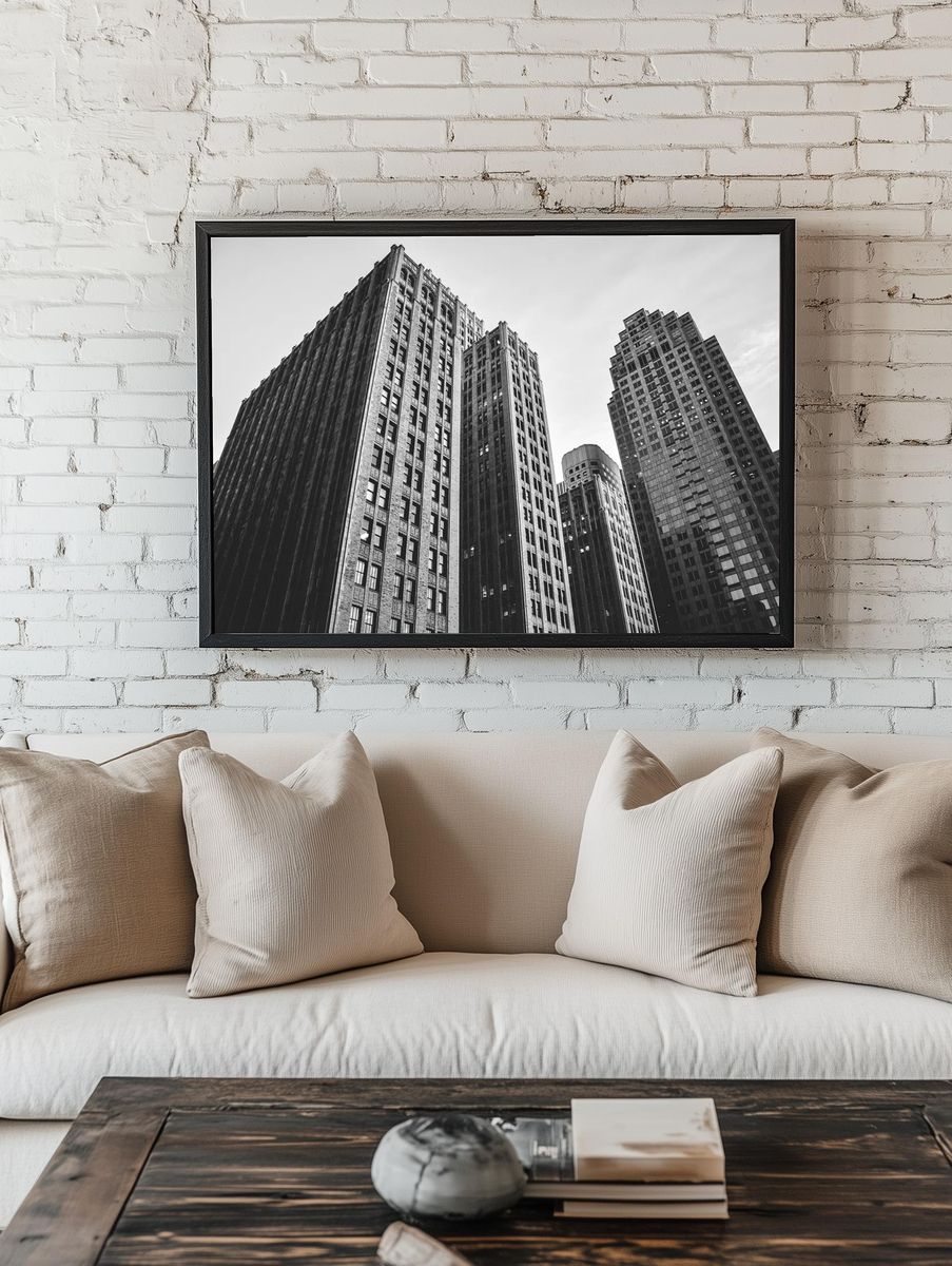 Urban Architecture — Black-White Print. room preview
