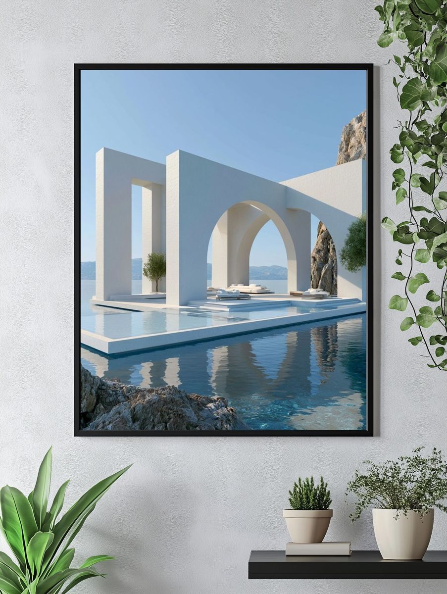 Seaside Arch Pavilion Photography Poster. — room view 4