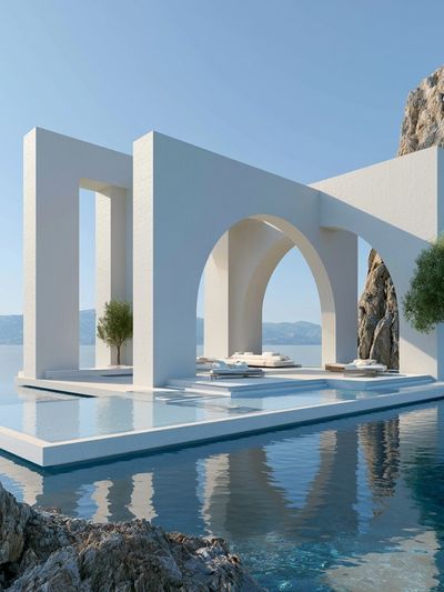 Seaside Arch Pavilion Photography Poster. poster
