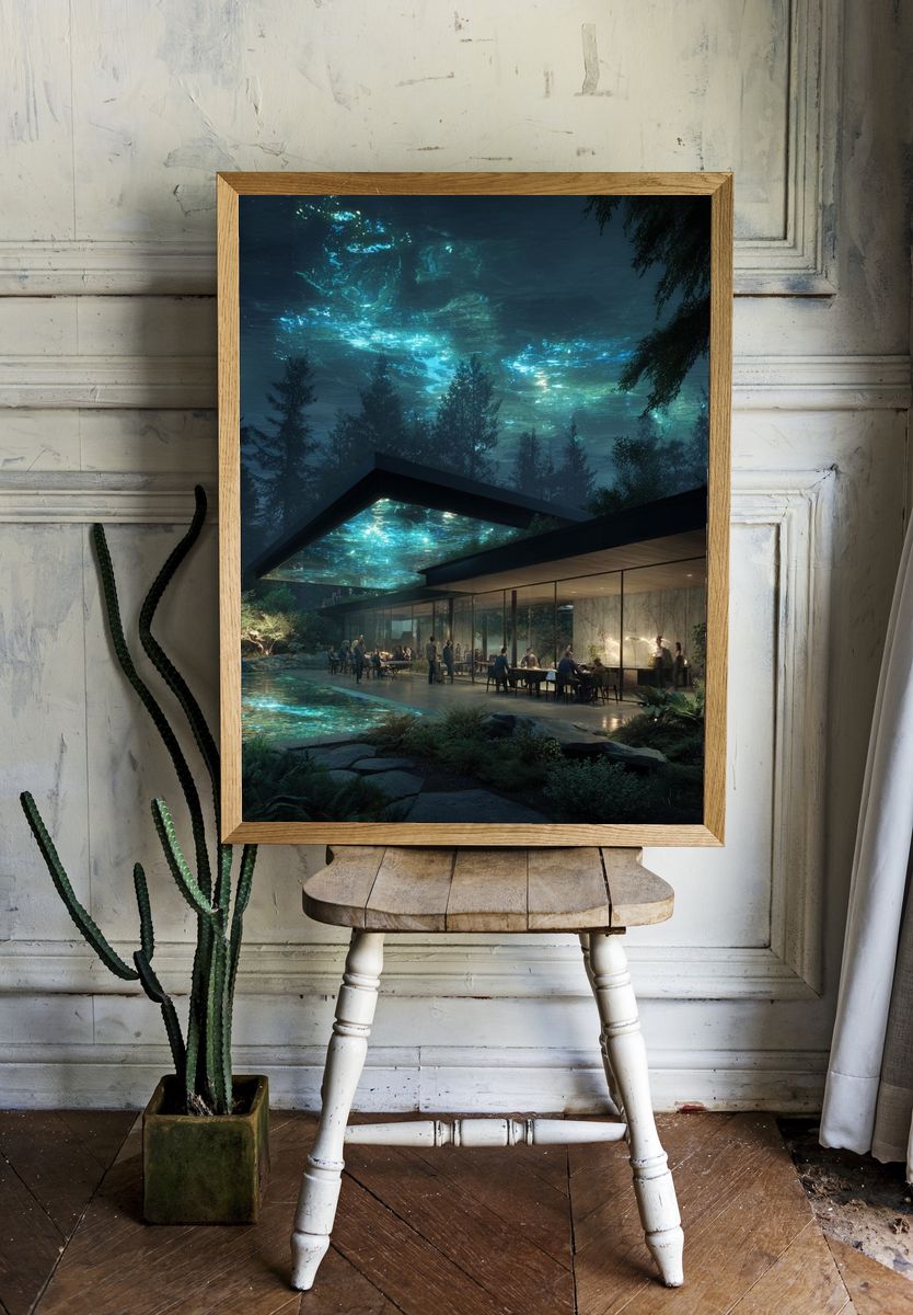 Futuristic Forest Pavilion Print. room preview