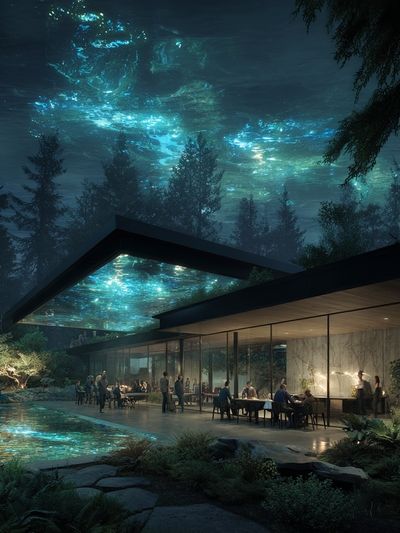Futuristic Forest Pavilion Print.
