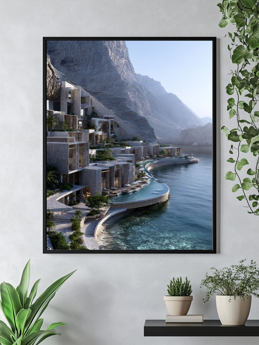 Cliffside Resort Architecture Print. — room view 4