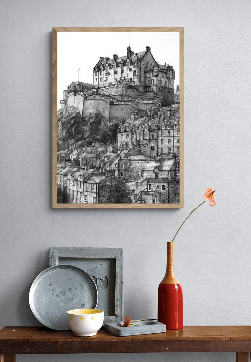 Edinburgh Castle Sketch Poster. — room view 3