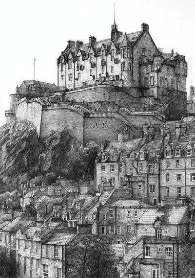 Edinburgh Castle Sketch Poster.