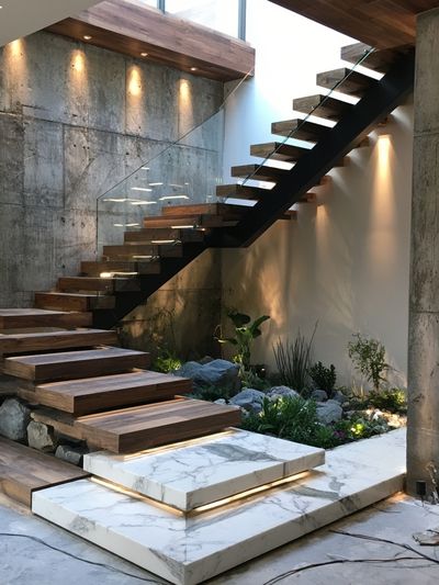 Modern Floating Staircase Architecture Print.