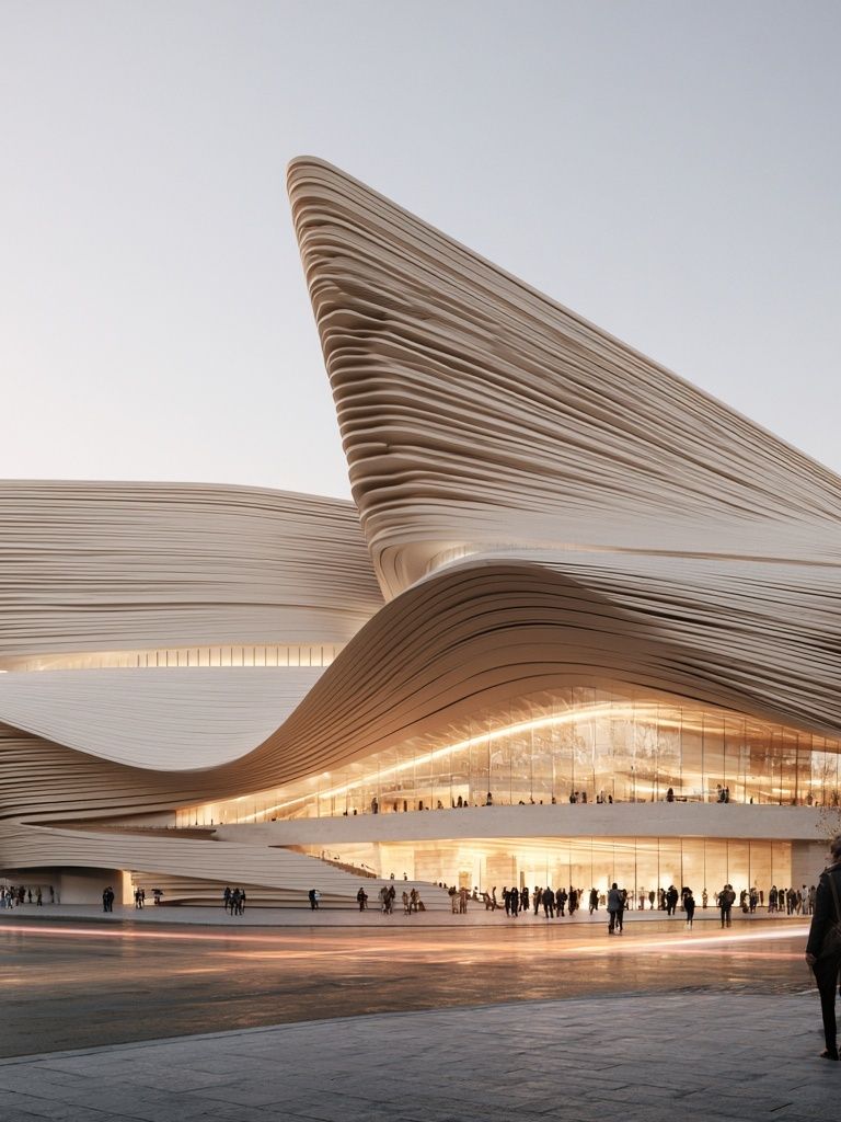 Futuristic Opera House Architecture Poster. poster detail