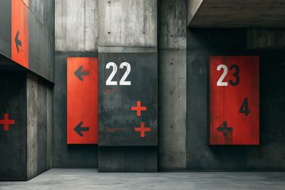 Concrete Numbered Panels Photography Poster.