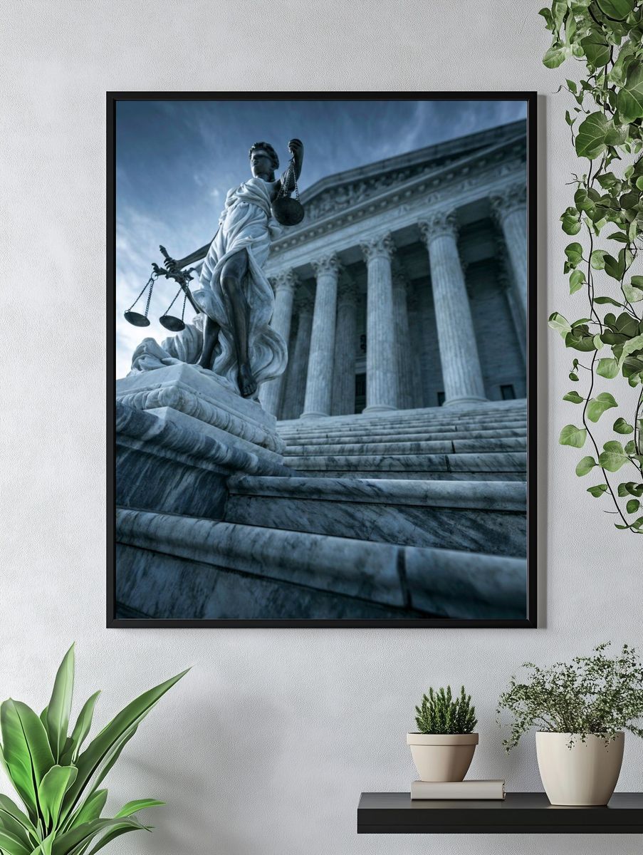 Justice Statue Court Building Poster. — room view 4