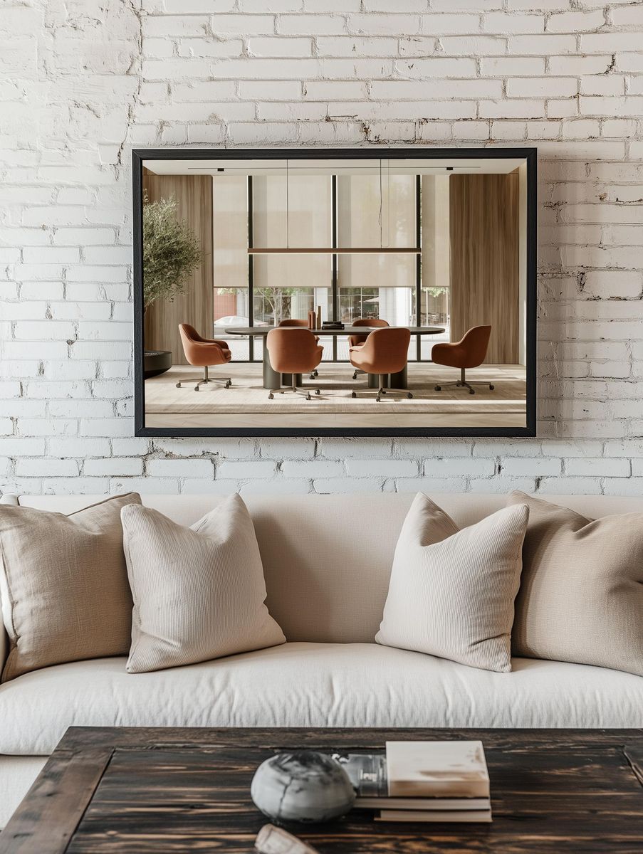 Modern Japandi Office Interior Print. — room view 1