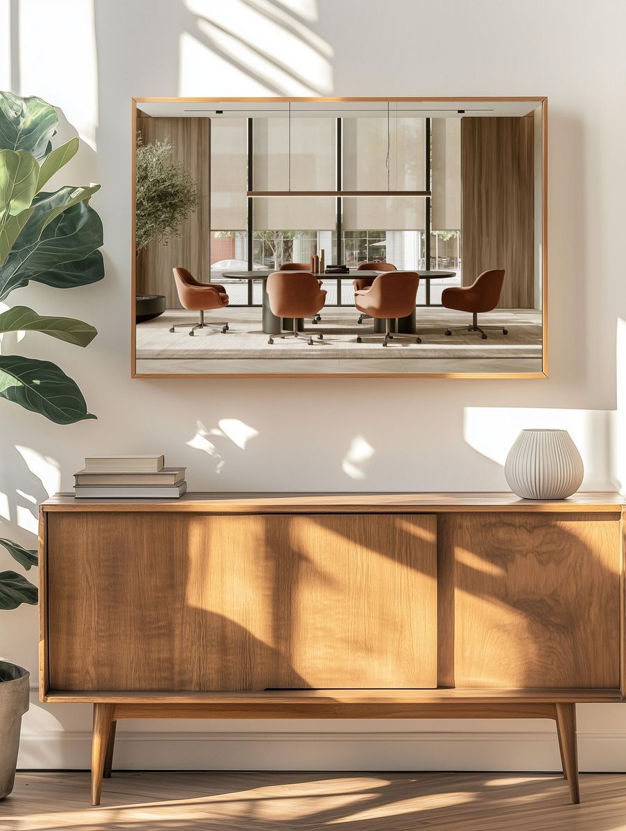 Modern Japandi Office Interior Print. — room view 3