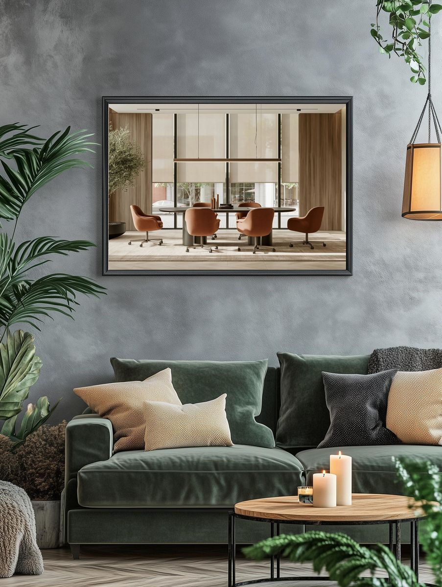 Modern Japandi Office Interior Print. — room view 4