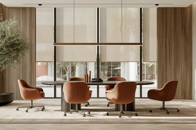 Modern Japandi Office Interior Print.