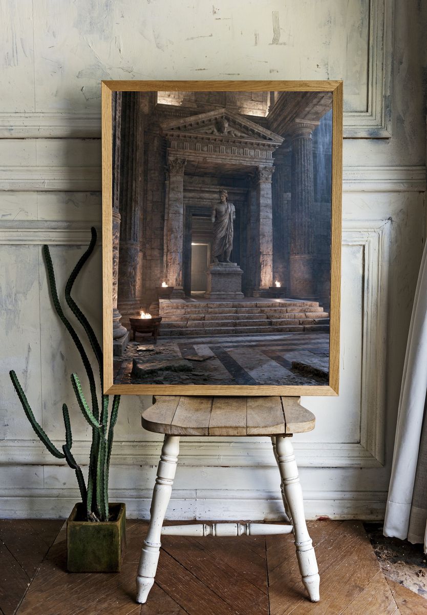 Ancient Temple Hallway Poster. room preview