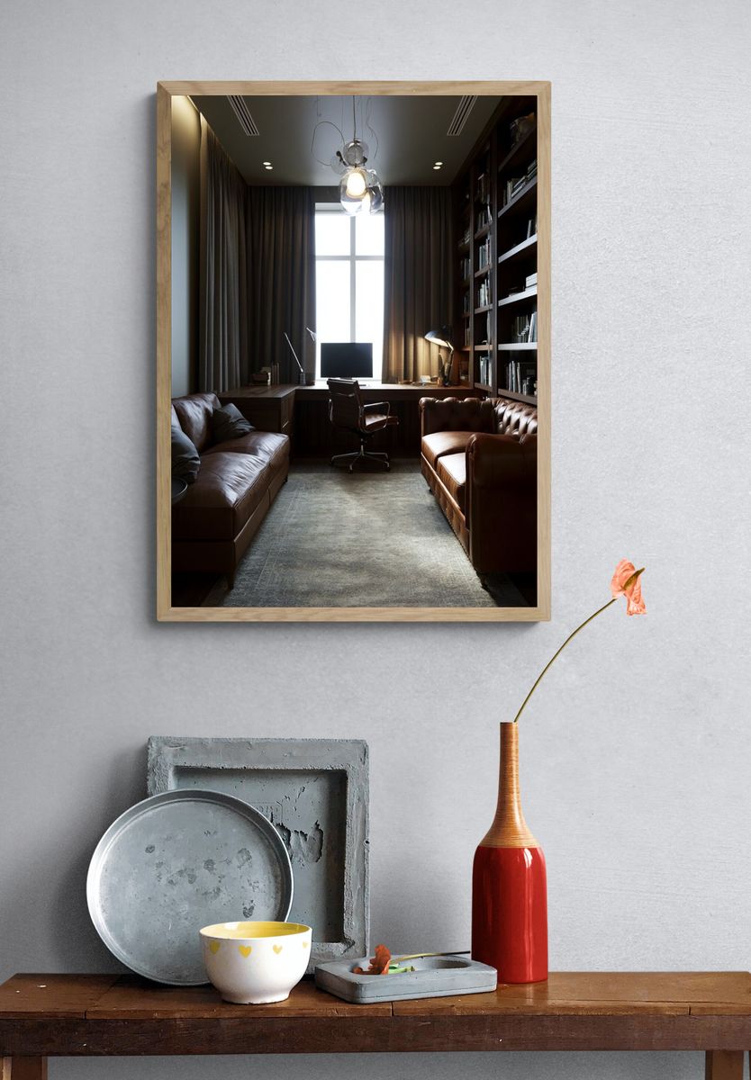 Luxury Home Office Interior Photography Poster. — room view 3