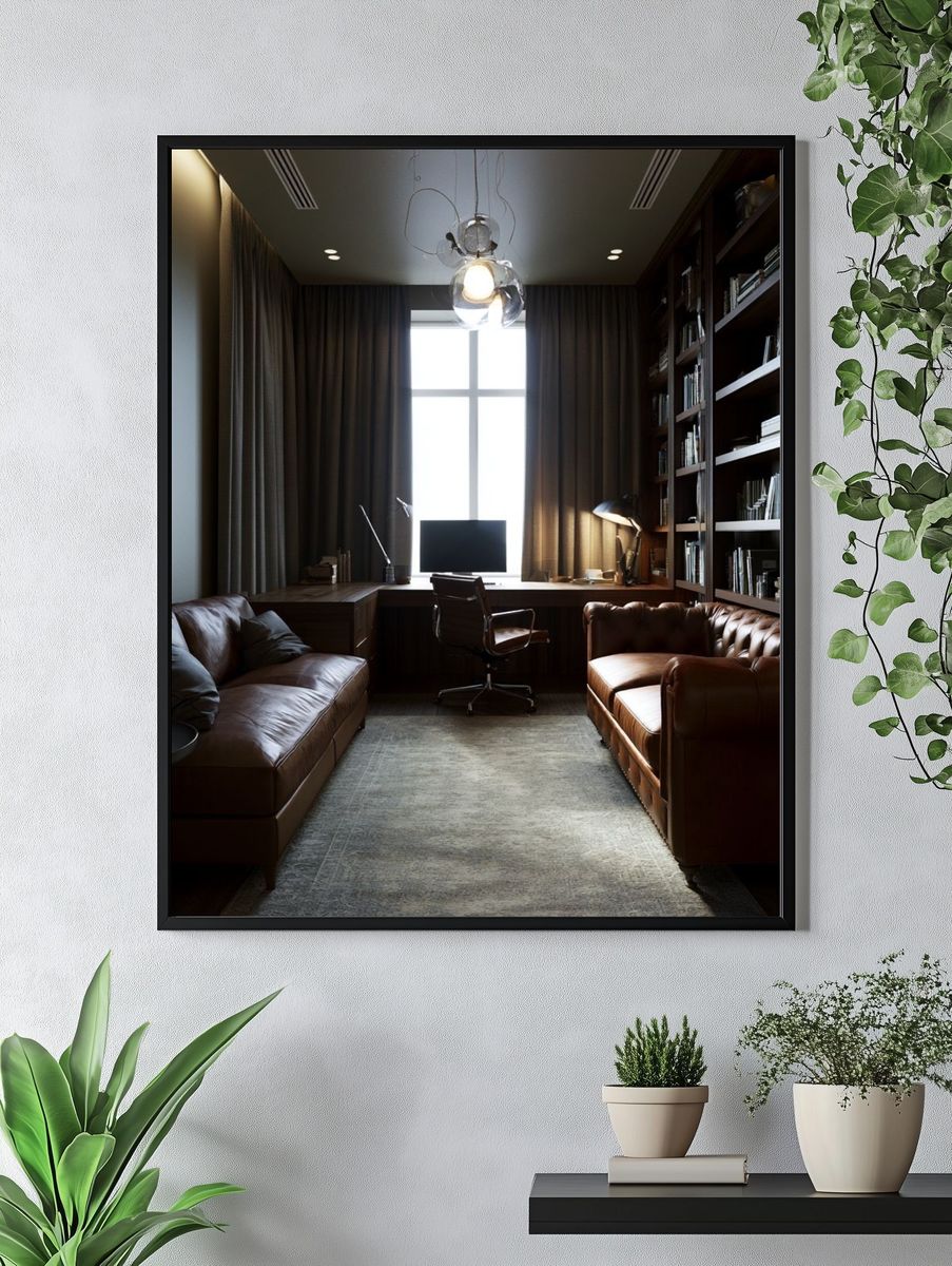 Luxury Home Office Interior Photography Poster. — room view 4