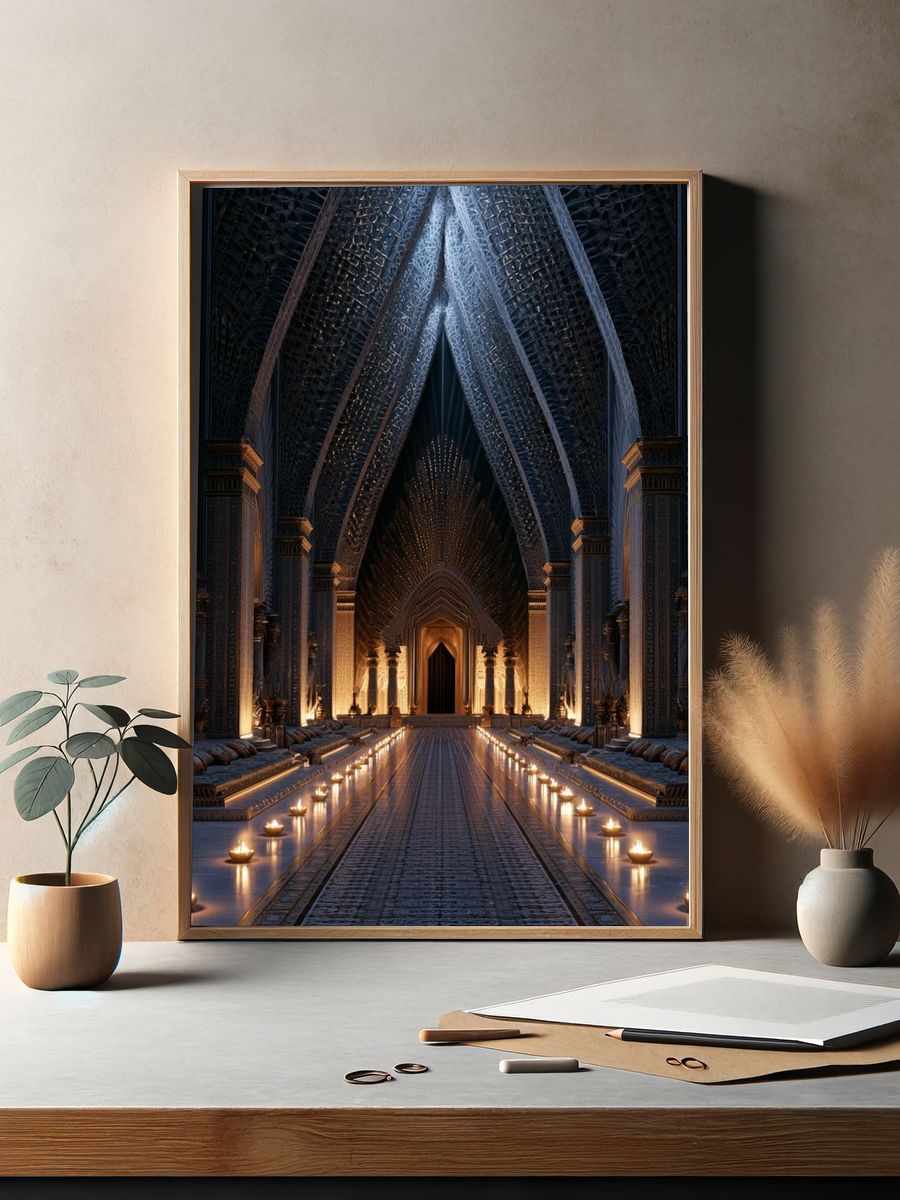 Mystic Temple Hallway Print. — room view 2