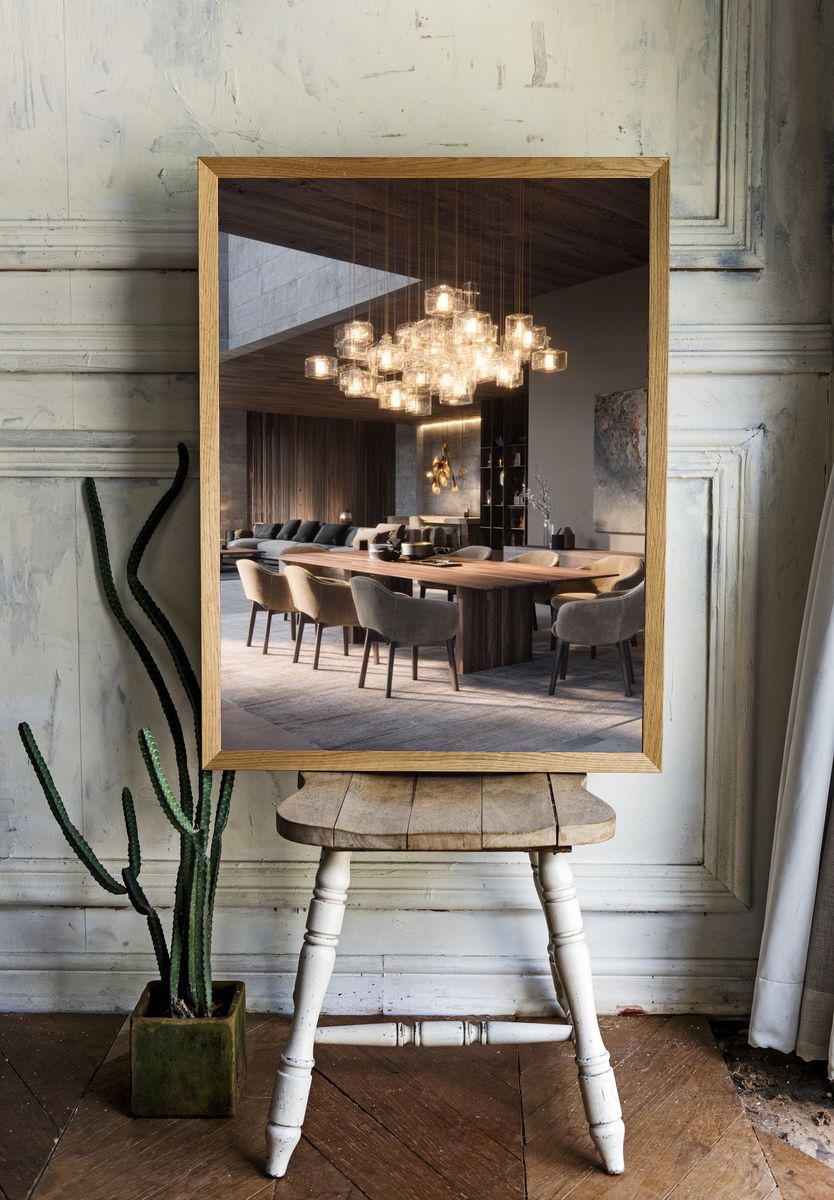 Modern Luxury Dining Interior Print. — room view 1