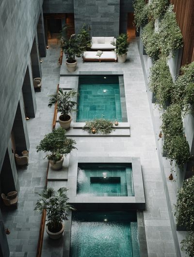 Modern Courtyard Pool Architecture Print.