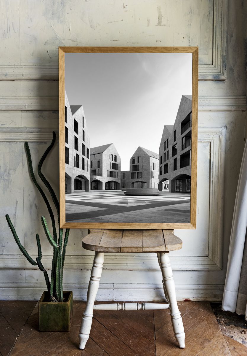 Modern Courtyard Architecture Print. room preview